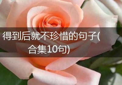 得到后就不珍惜的句子(合集10句)