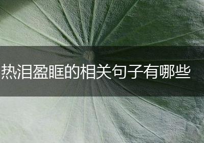 热泪盈眶的相关句子有哪些