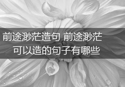 前途渺茫造句 前途渺茫可以造的句子有哪些