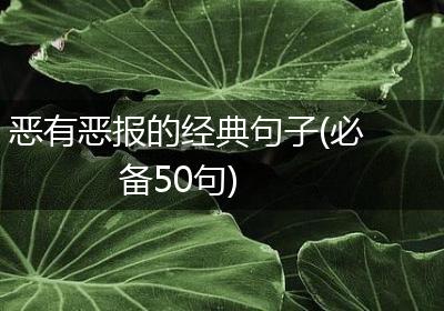 恶有恶报的经典句子(必备50句)
