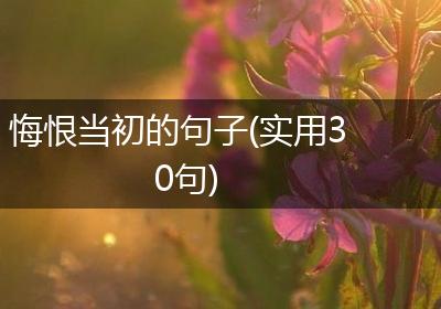 悔恨当初的句子(实用30句)