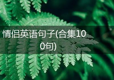 情侣英语句子(合集100句)