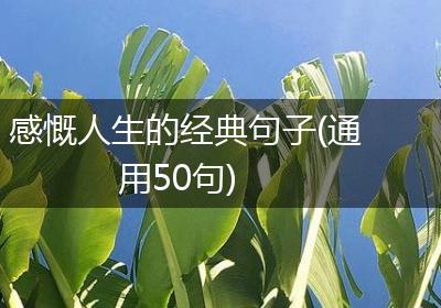 感慨人生的经典句子(通用50句)