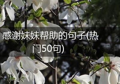 感谢妹妹帮助的句子(热门50句)