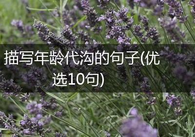 描写年龄代沟的句子(优选10句)