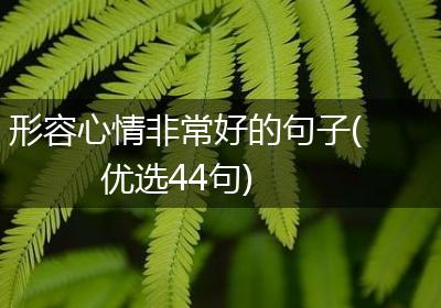 形容心情非常好的句子(优选44句)