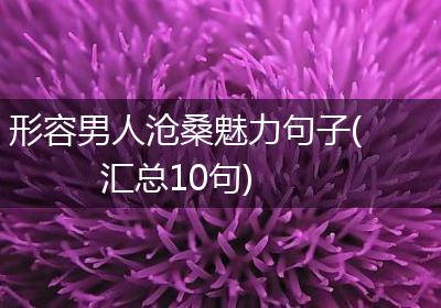 形容男人沧桑魅力句子(汇总10句)
