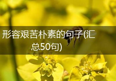 形容艰苦朴素的句子(汇总50句)