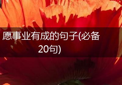 愿事业有成的句子(必备20句)