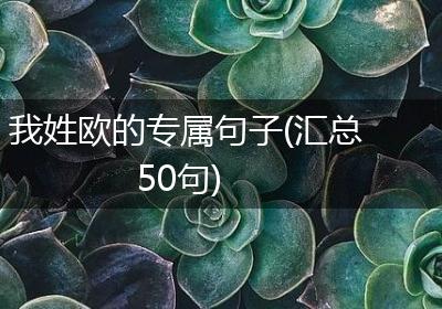 我姓欧的专属句子(汇总50句)