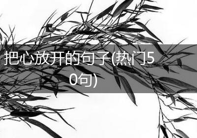 把心放开的句子(热门50句)