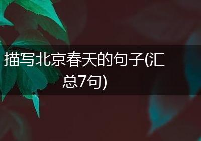 描写北京春天的句子(汇总7句)