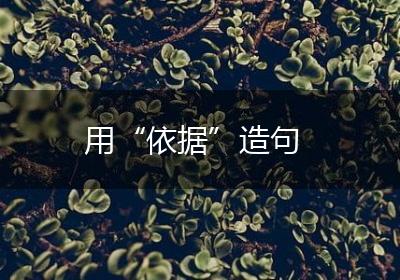 用“依据”造句