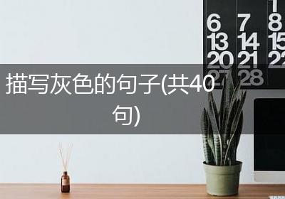 描写灰色的句子(共40句)