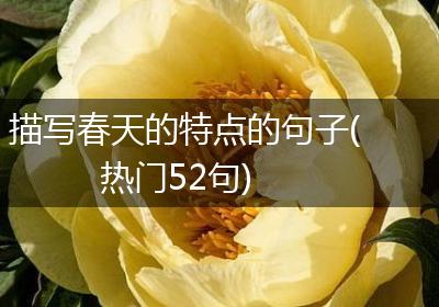 描写春天的特点的句子(热门52句)