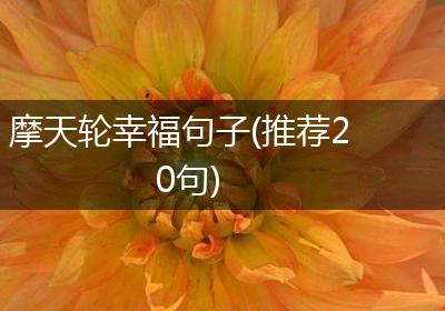 摩天轮幸福句子(推荐20句)