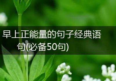 早上正能量的句子经典语句(必备50句)