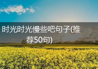 时光时光慢些吧句子(推荐50句)