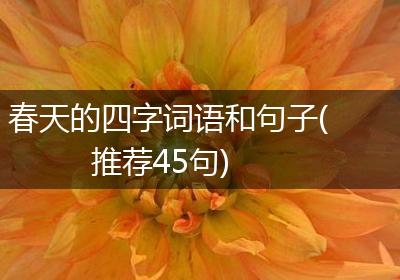 春天的四字词语和句子(推荐45句)
