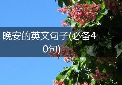 晚安的英文句子(必备40句)