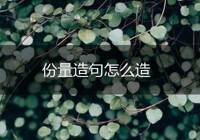 份量造句怎么造