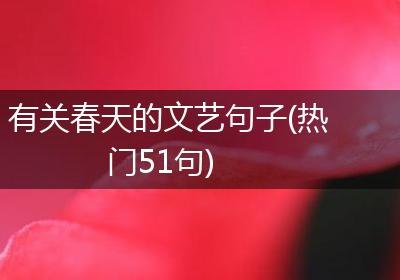 有关春天的文艺句子(热门51句)