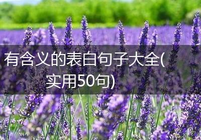 有含义的表白句子大全(实用50句)