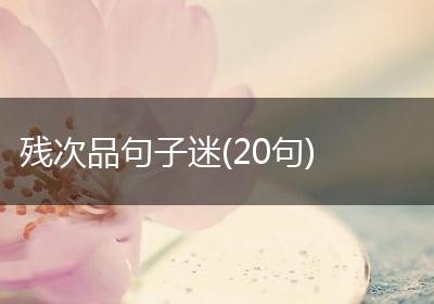残次品句子迷(20句)