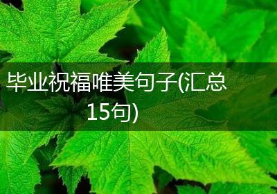 毕业祝福唯美句子(汇总15句)