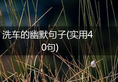 洗车的幽默句子(实用40句)