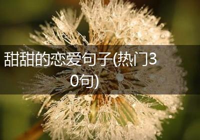 甜甜的恋爱句子(热门30句)