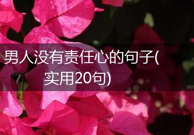 男人没有责任心的句子(实用20句)