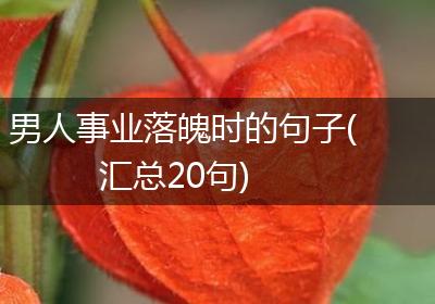 男人事业落魄时的句子(汇总20句)