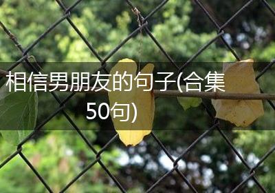 相信男朋友的句子(合集50句)