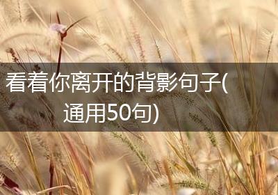 看着你离开的背影句子(通用50句)