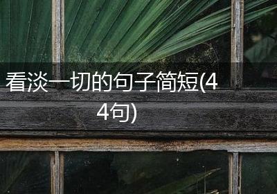 看淡一切的句子简短(44句)
