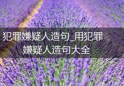 犯罪嫌疑人造句_用犯罪嫌疑人造句大全