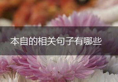 本自的相关句子有哪些