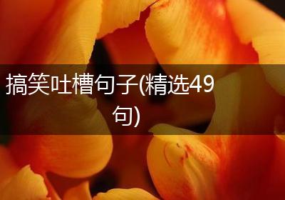 搞笑吐槽句子(精选49句)