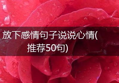 放下感情句子说说心情(推荐50句)