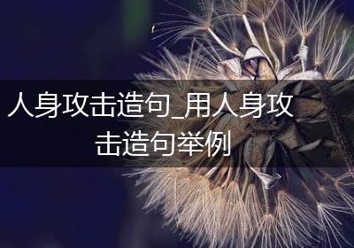 人身攻击造句_用人身攻击造句举例