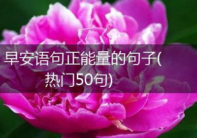 早安语句正能量的句子(热门50句)