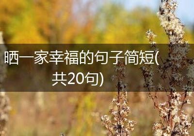 晒一家幸福的句子简短(共20句)