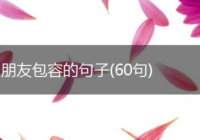 朋友包容的句子(60句)