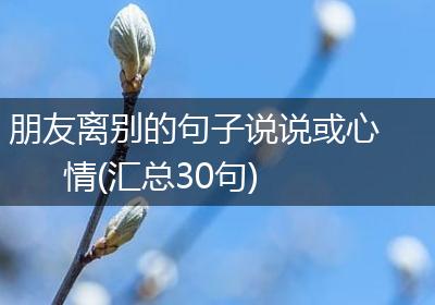 朋友离别的句子说说或心情(汇总30句)