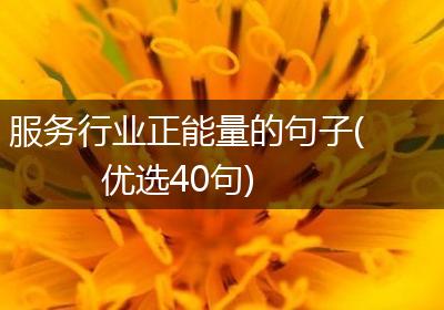 服务行业正能量的句子(优选40句)