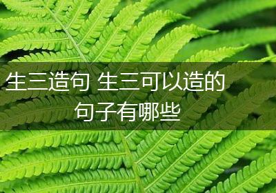 生三造句 生三可以造的句子有哪些