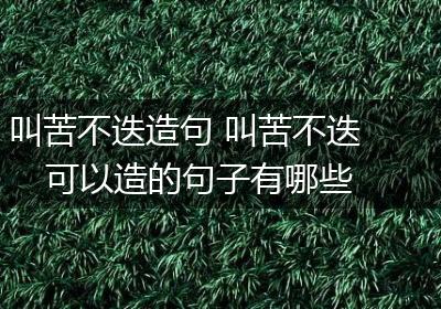 叫苦不迭造句 叫苦不迭可以造的句子有哪些