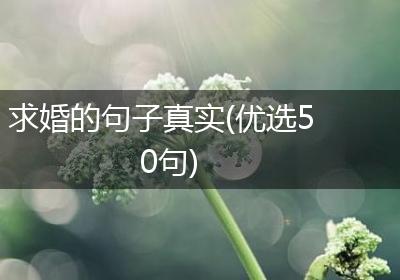 求婚的句子真实(优选50句)