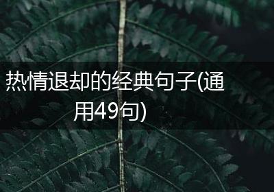 热情退却的经典句子(通用49句)